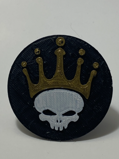 Round Halo skull king pin