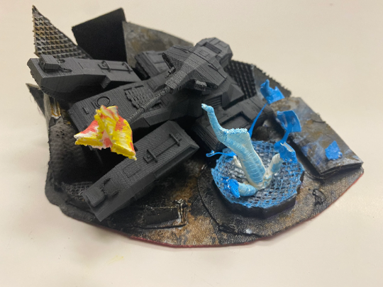 Halo fan art diorama: “Scorpion tank under fire”