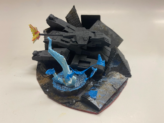 Halo fan art diorama: “Scorpion tank under fire”