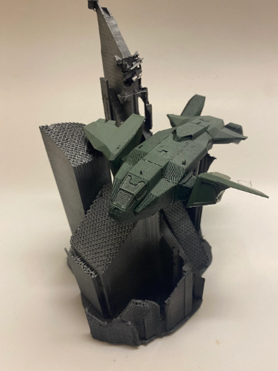 Halo fan art diorama: “Pelican over New Alexandria”