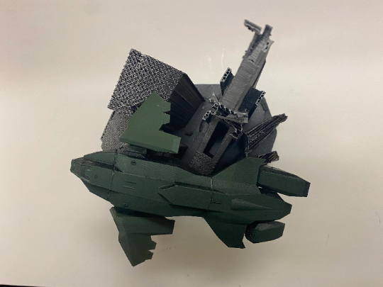 Halo fan art diorama: “Pelican over New Alexandria”