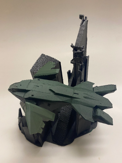 Halo fan art diorama: “Pelican over New Alexandria”