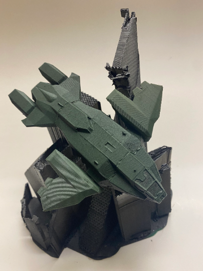 Halo fan art diorama: “Pelican over New Alexandria”